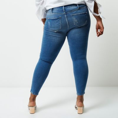 Plus mid blue wash Molly jeggings